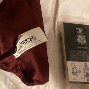 Brand new Milton’s bow tie and handkerchief in a red wine color.